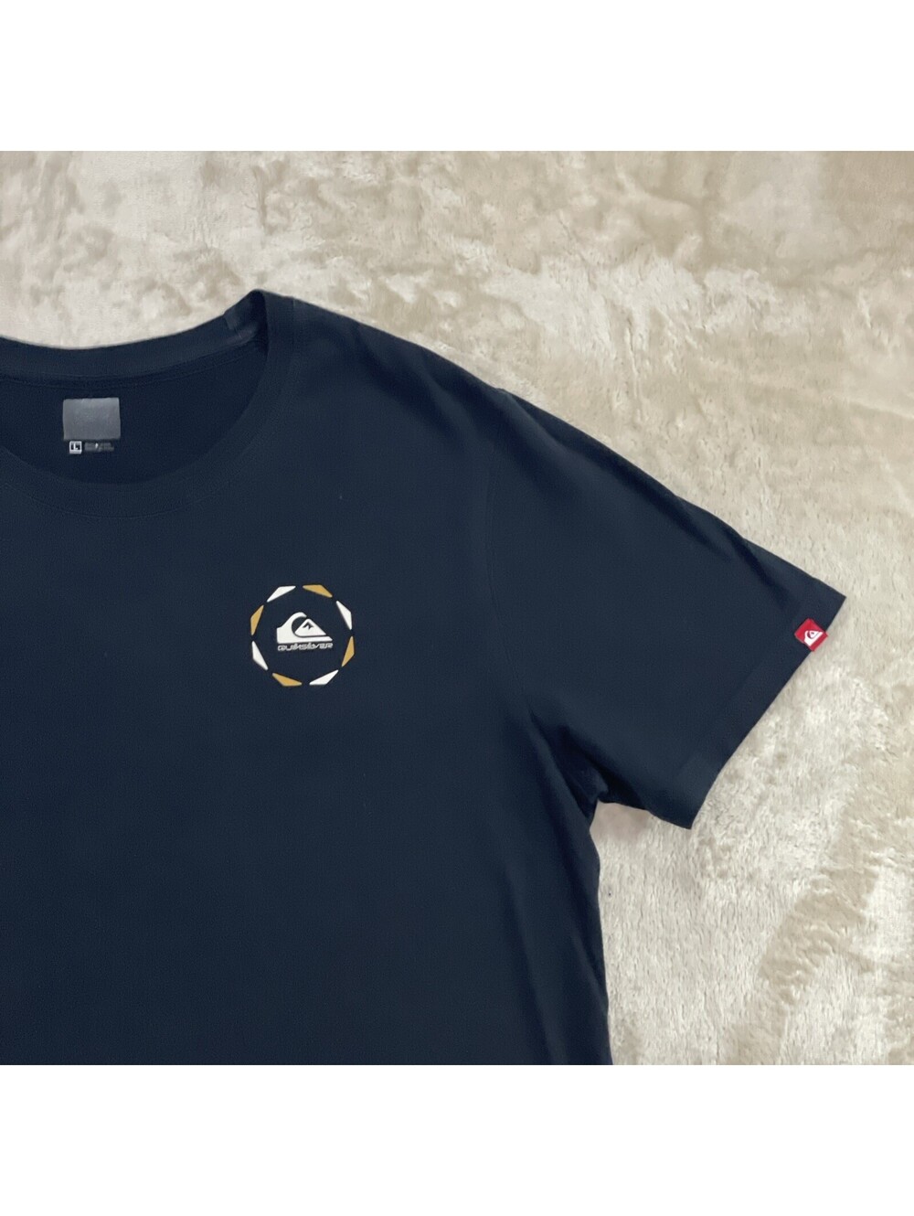 Quiksilver T-Shirt Black Mountain Wave Circle Logo Graphic Surf Skate Mens L - Picture 4 of 12